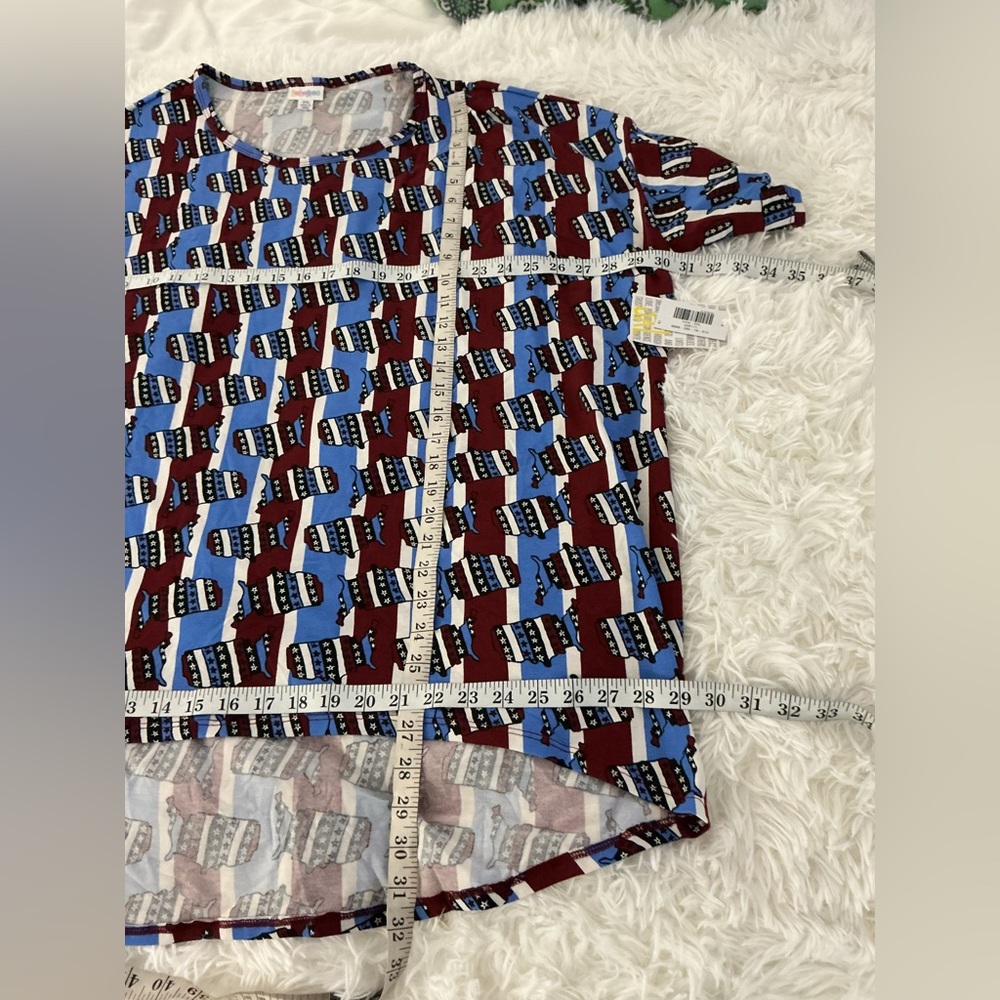 LuLaRoe Irma US Star striped Print Oversized Tunic Top – Size 3X – NWT - Picture 10 of 14